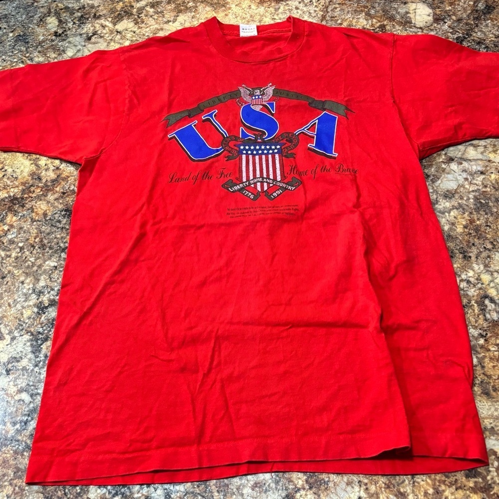 Vintage USA Patriotic Red Tee XL
